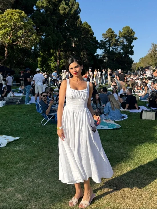 Reformation Balia Dress - White Linen - Picture 2 of 6